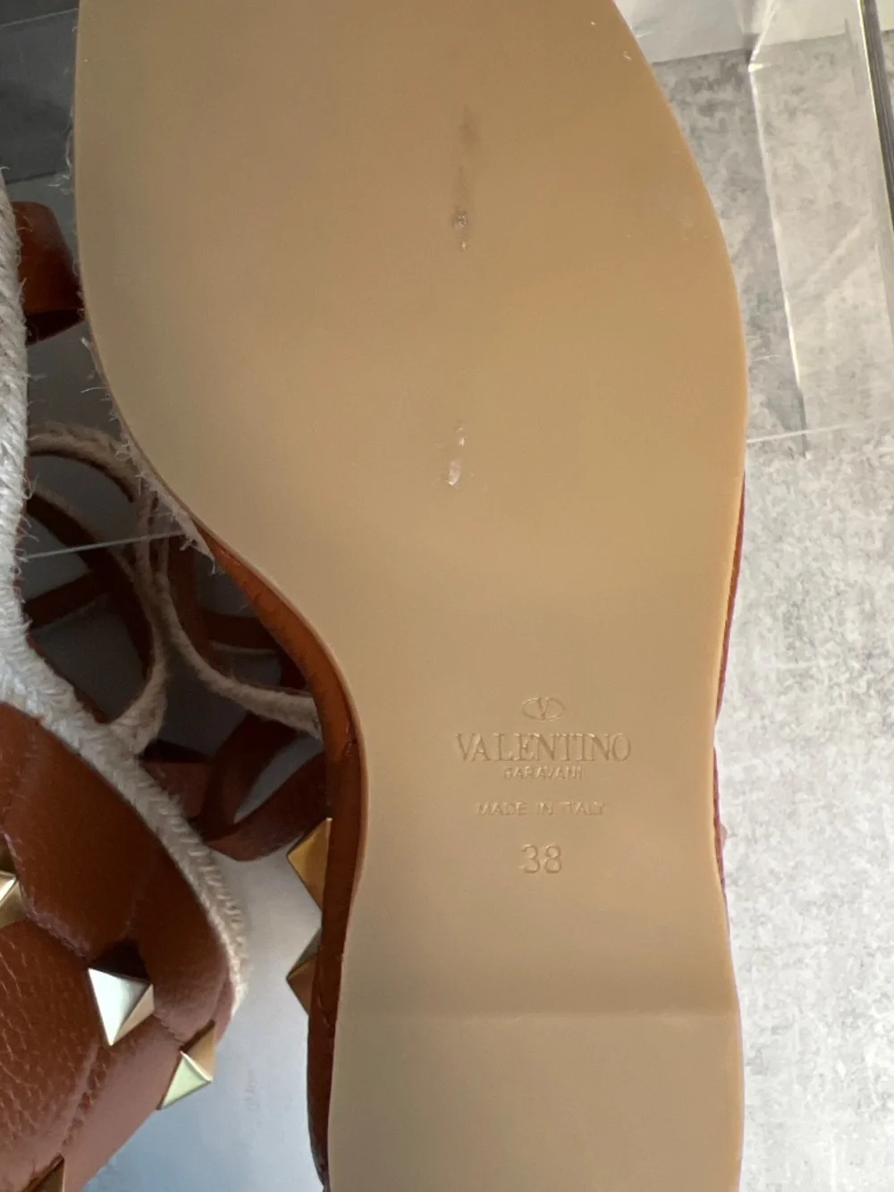 Valentino Garavani Roman Stud Espadrille Wedge Sandals in Size 38